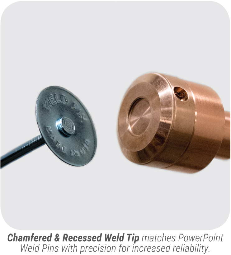 PowerPinner 7105HS (High Speed - Moving Head Welder) Pin Spotter Chamfer and Recess