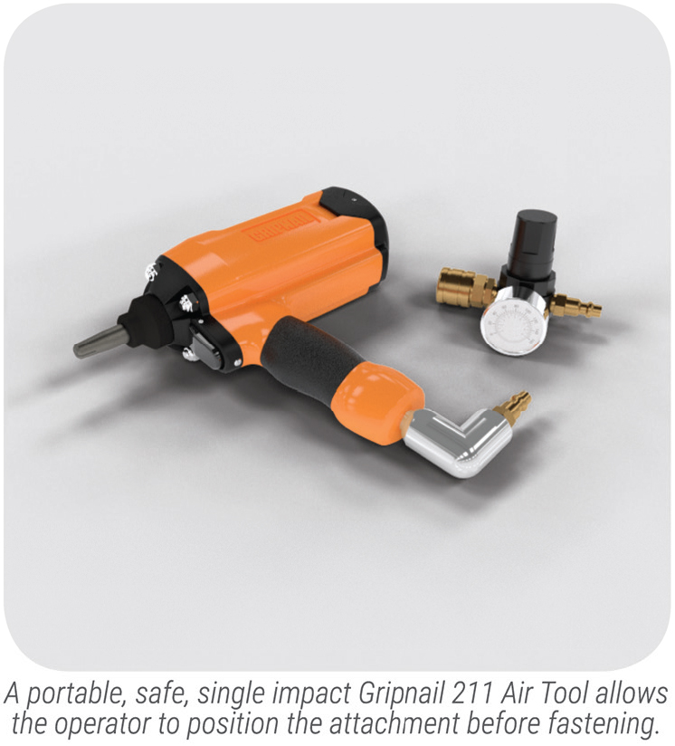 MetalTack - name plate fastener air tool